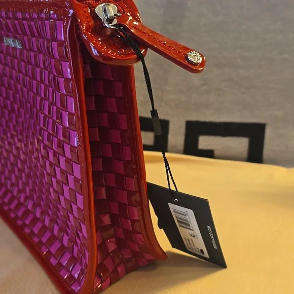 NWT MZ Wallace Pink Woven Glossy Cosmetic Pouch - Picture 4 of 6